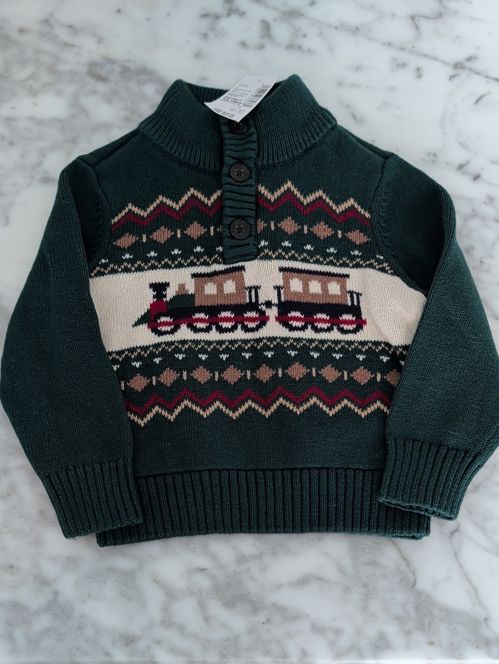 The Children's Place Green Train Sweater Size 12-18months